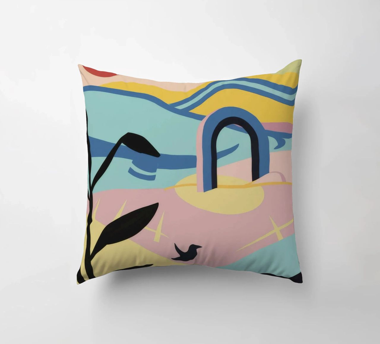 Abstract Coastal Forms decorative cushion by Chroma Haven