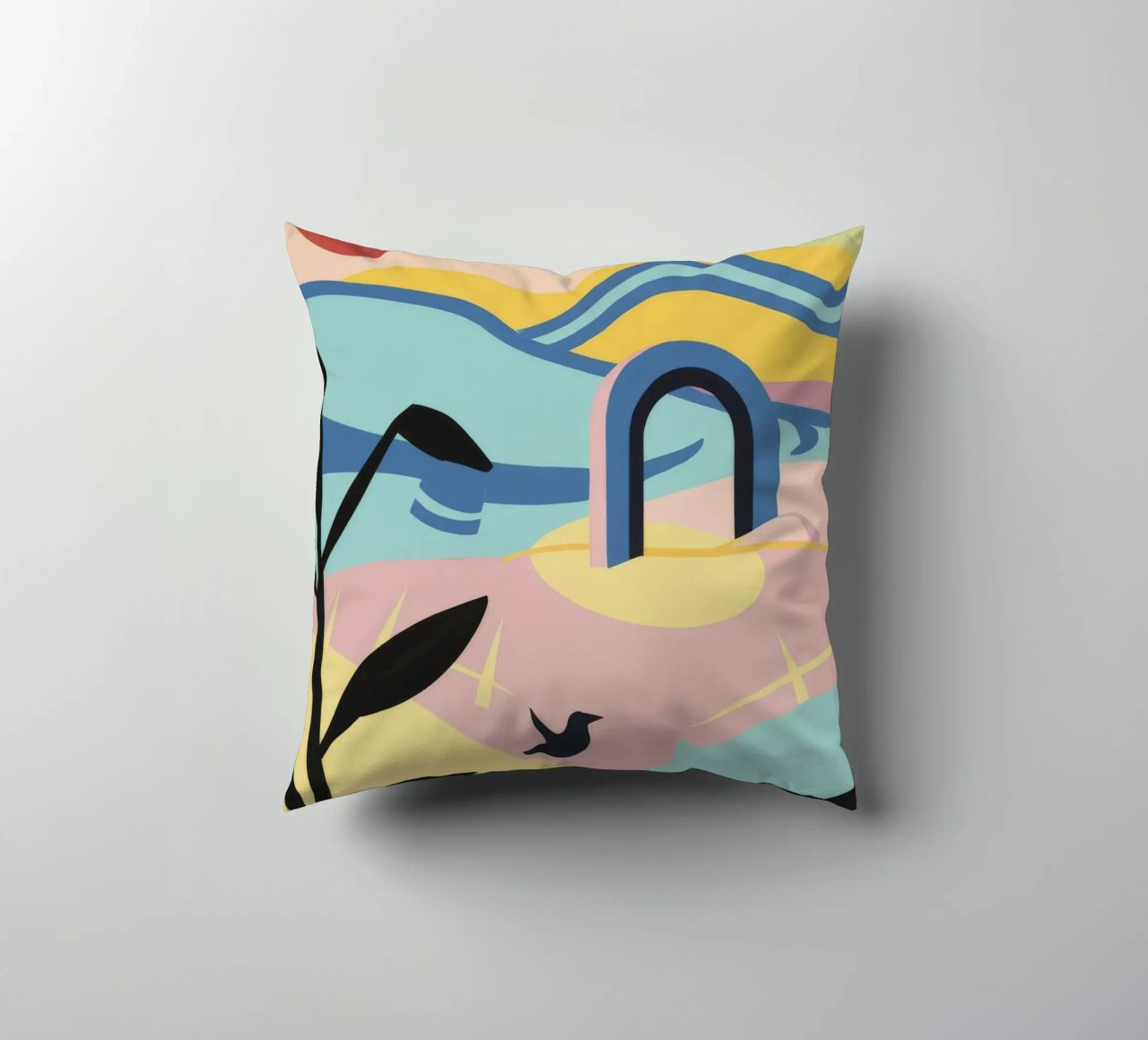 Abstract Coastal Forms decorative cushion by Chroma Haven