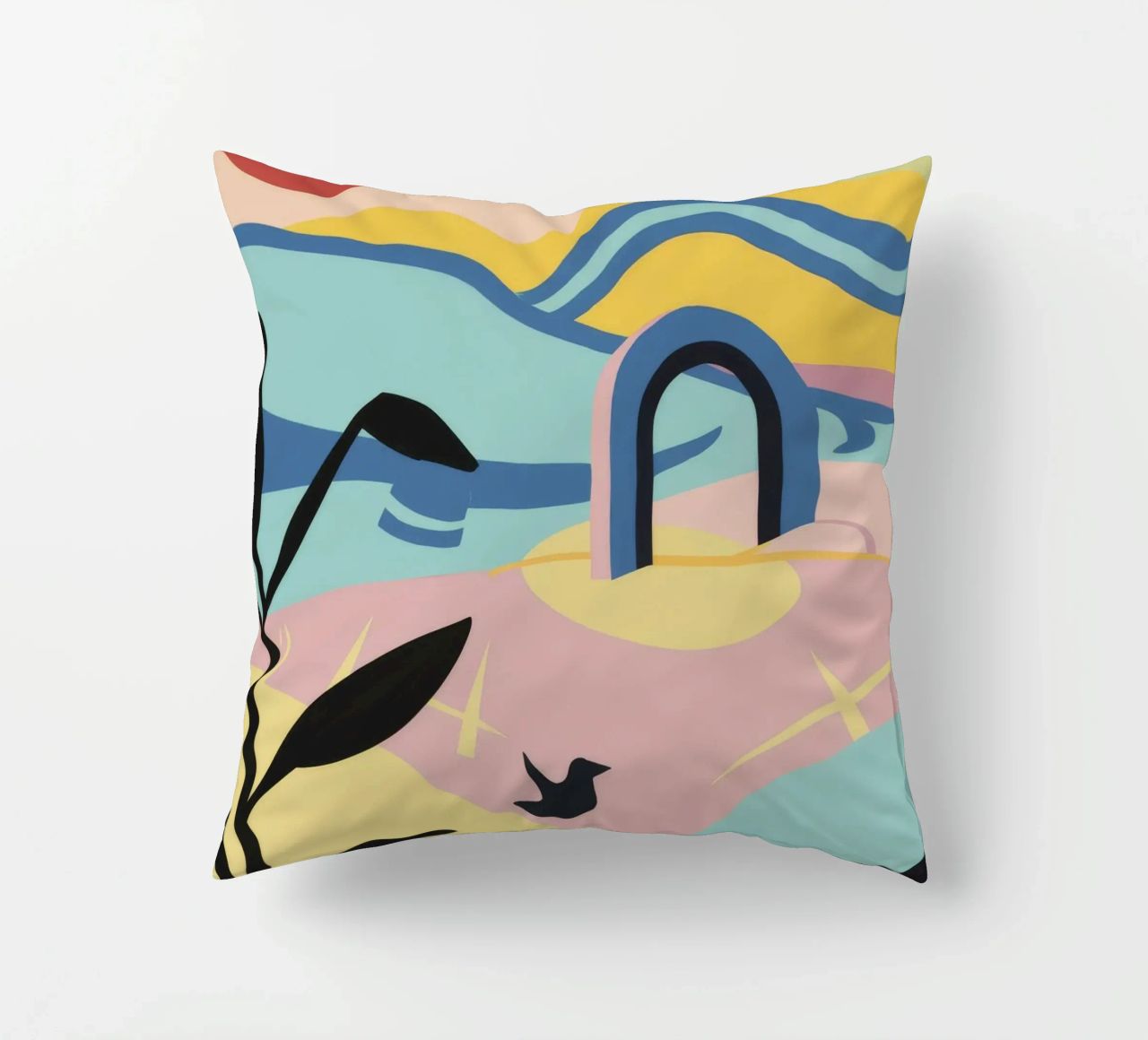 Abstract Coastal Forms decorative cushion by Chroma Haven