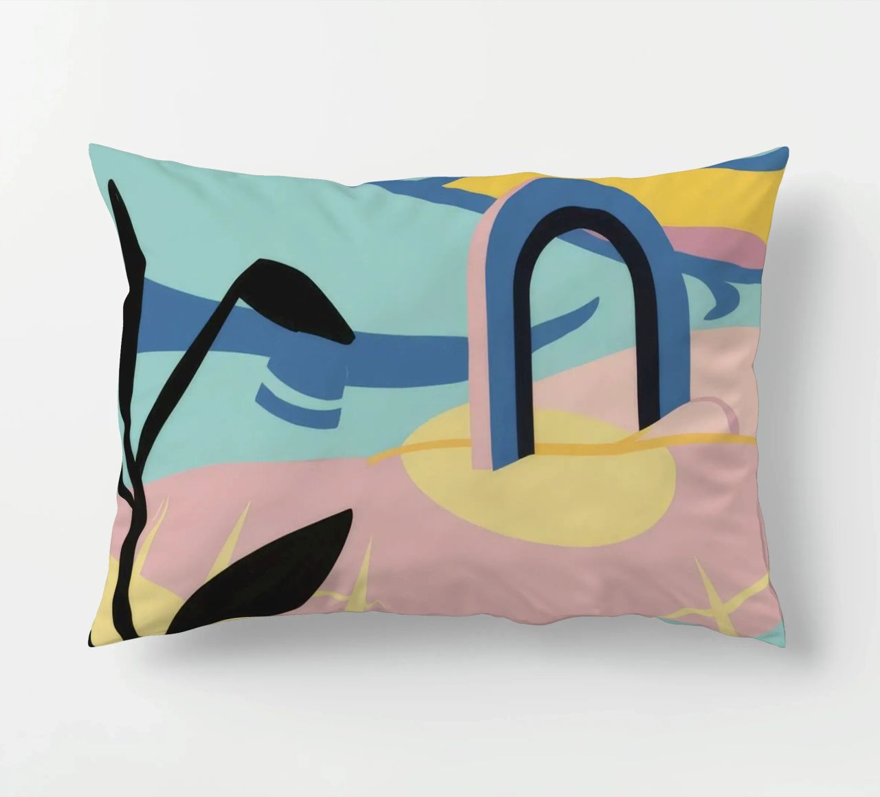 Abstract Coastal Forms decorative cushion by Chroma Haven