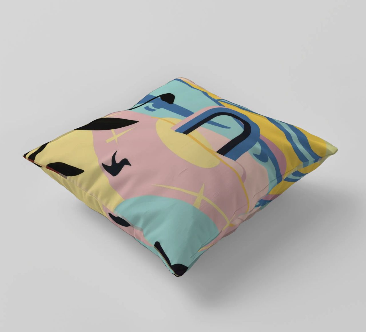 Abstract Coastal Forms decorative cushion by Chroma Haven