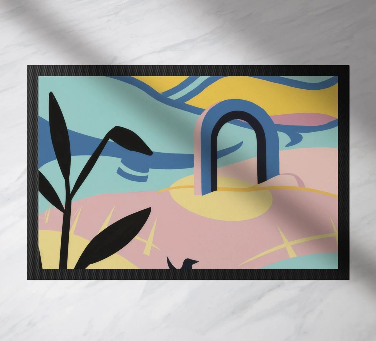 Abstract Coastal Forms doormat by Chroma Haven