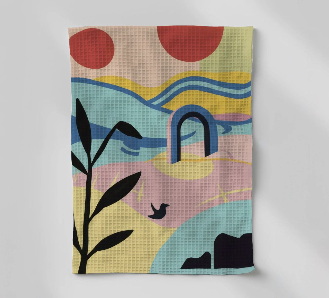 Abstract Coastal Forms tea towel by Chroma Haven