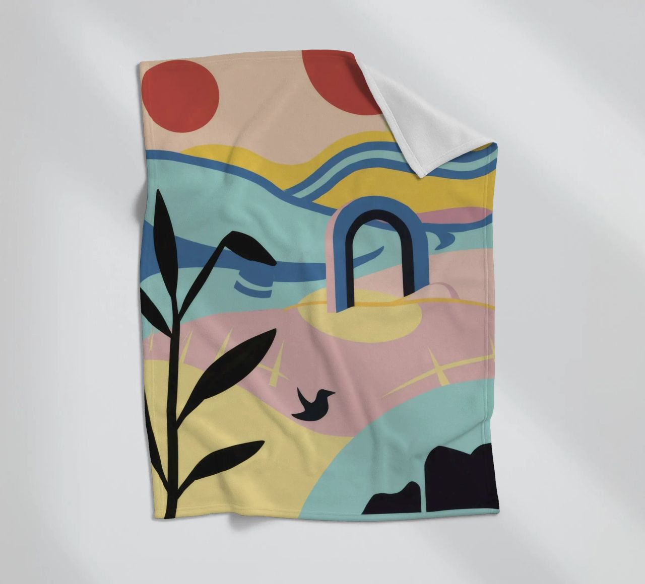 Abstract Coastal Forms fleece blanket by Chroma Haven