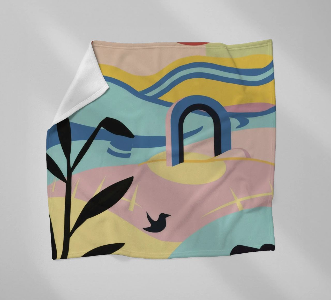 Abstract Coastal Forms fleece blanket by Chroma Haven