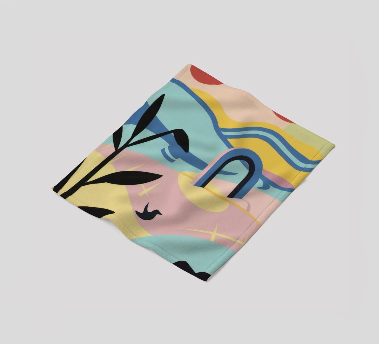 Abstract Coastal Forms fleece blanket by Chroma Haven