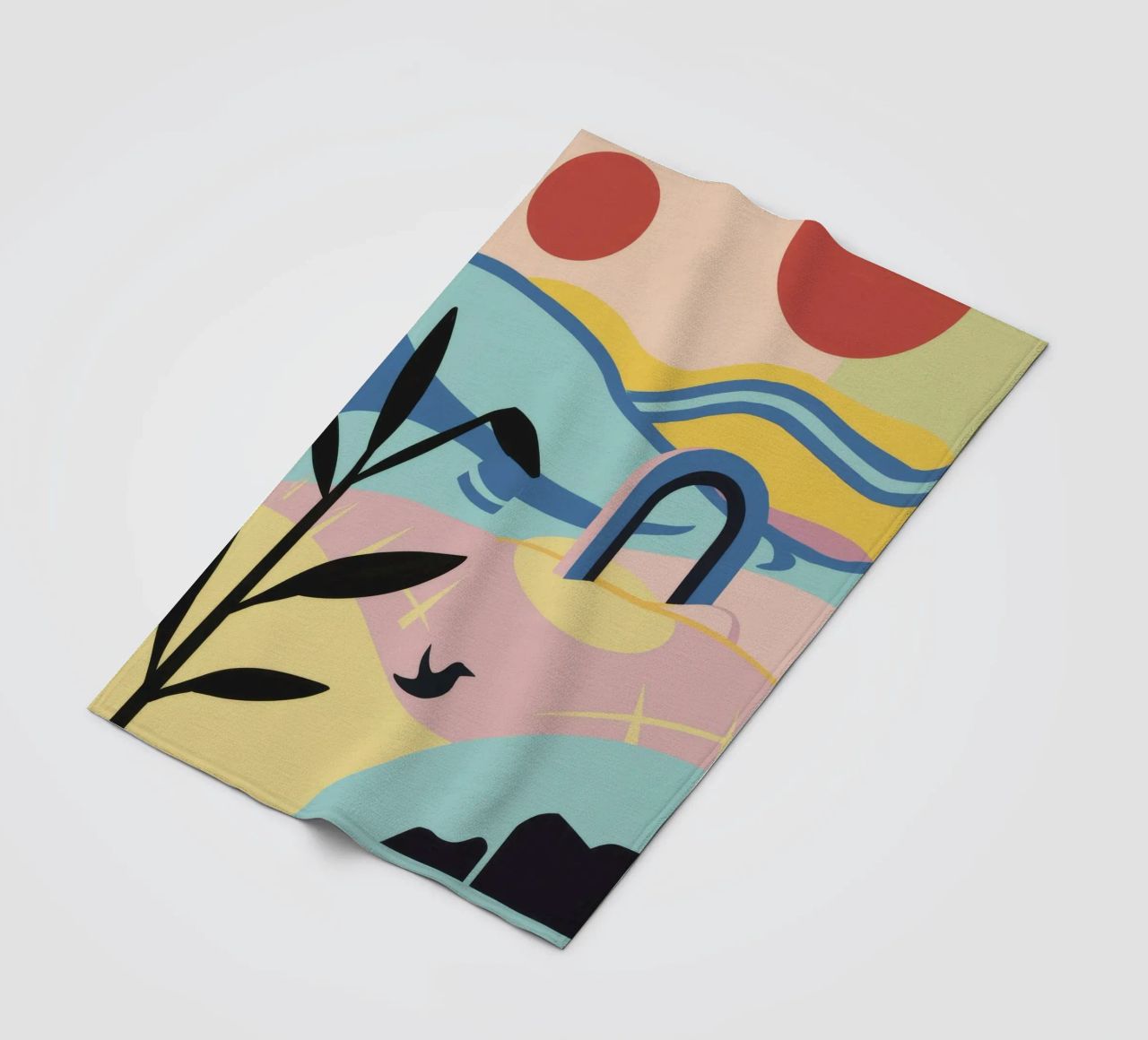 Abstract Coastal Forms fleece blanket by Chroma Haven