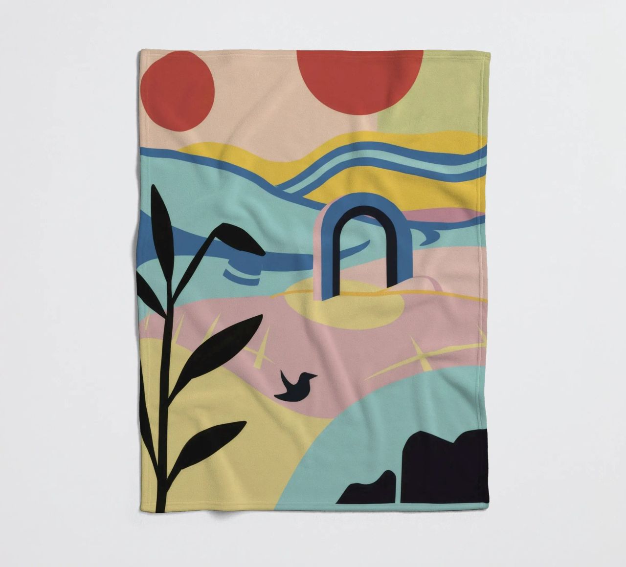 Abstract Coastal Forms fleece blanket by Chroma Haven