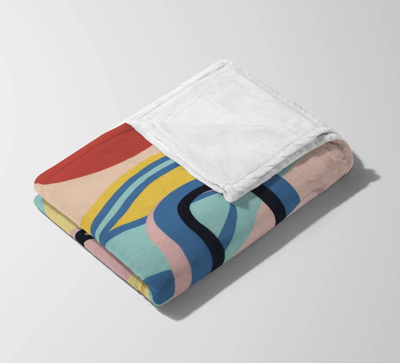Abstract Coastal Forms fleece blanket by Chroma Haven