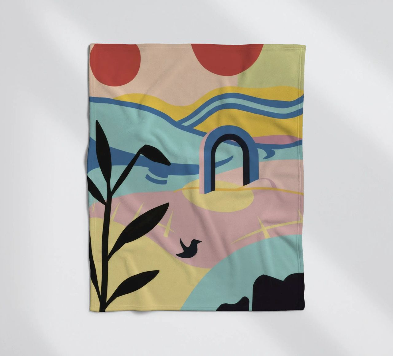 Abstract Coastal Forms fleece blanket by Chroma Haven