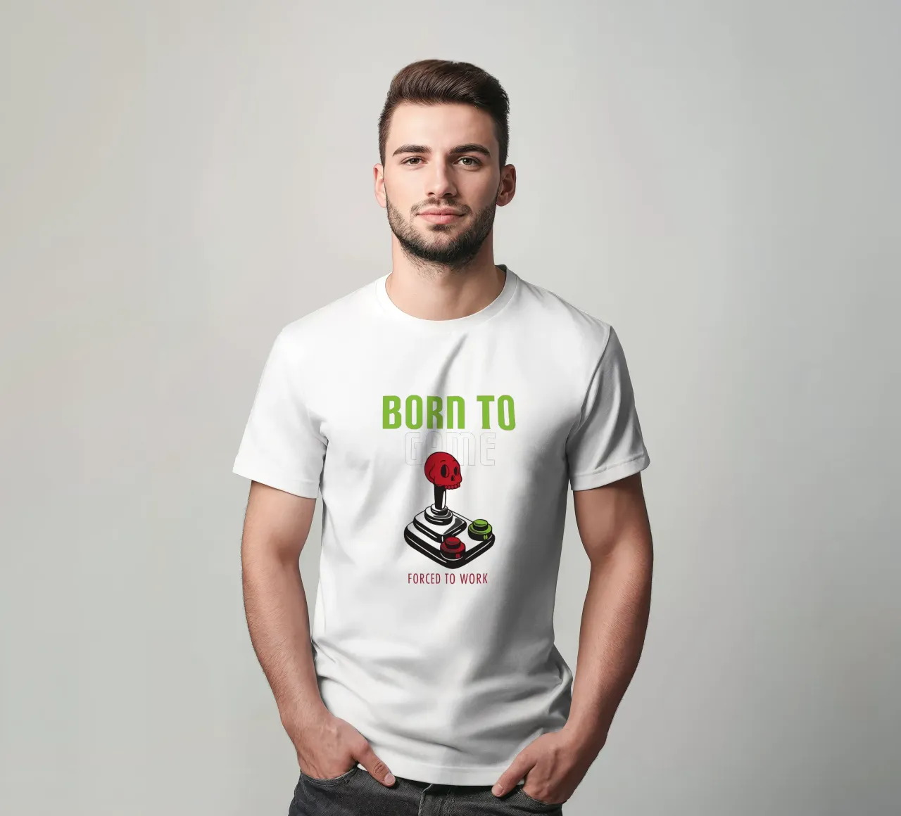 BORN TO GAME FORCED TO WORK t-shirt da edsonramosart