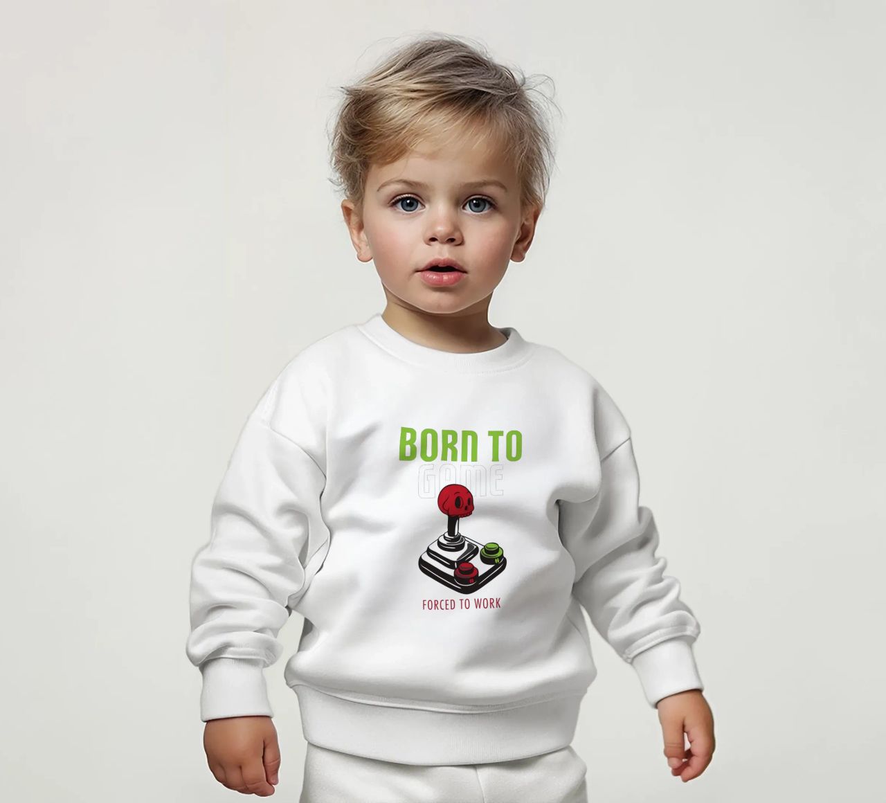 BORN TO GAME FORCED TO WORK felpa neonato da edsonramosart