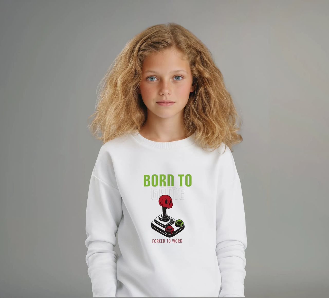 BORN TO GAME FORCED TO WORK felpa bambino da edsonramosart