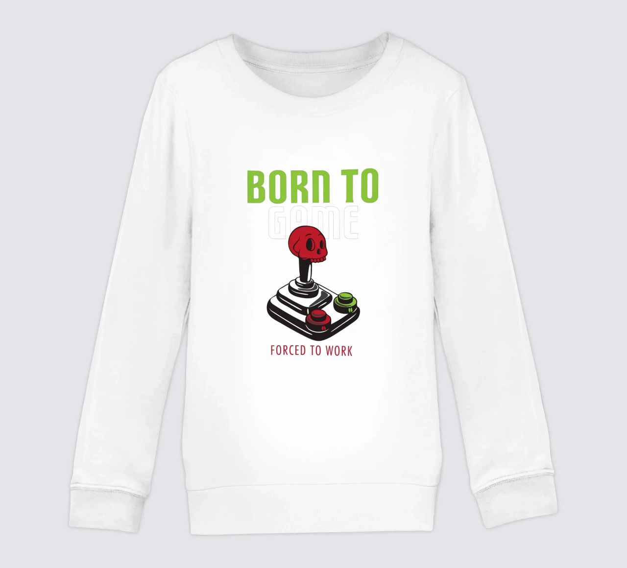 BORN TO GAME FORCED TO WORK felpa bambino da edsonramosart