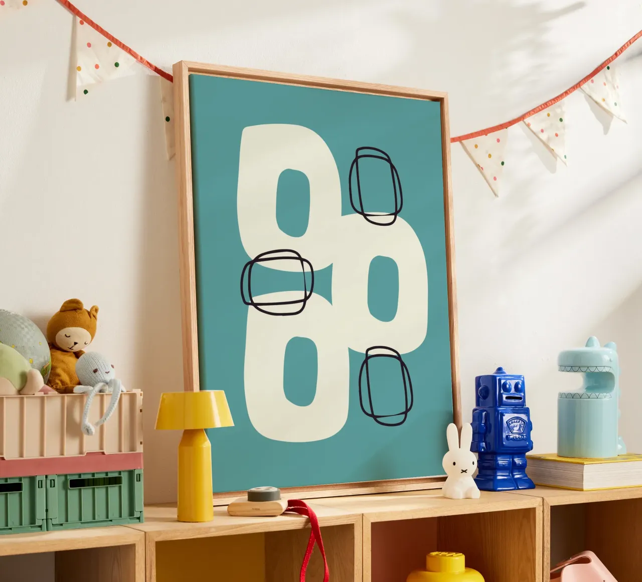 Nursery organic loop canvas with Floater frame by Little Dean