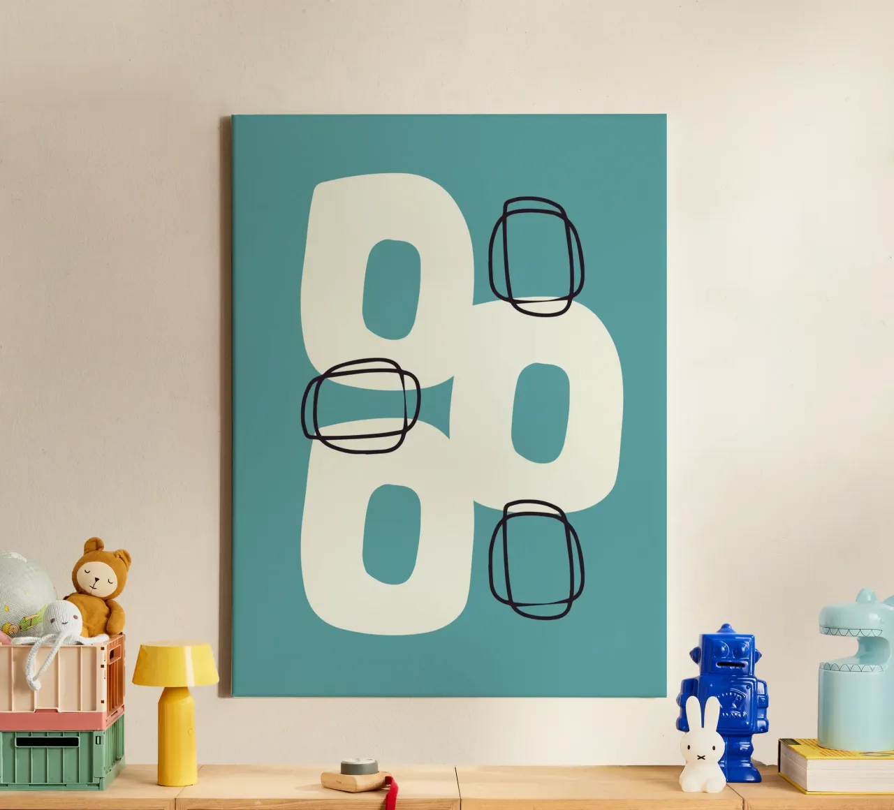 Nursery organic loop canvas with Floater frame by Little Dean
