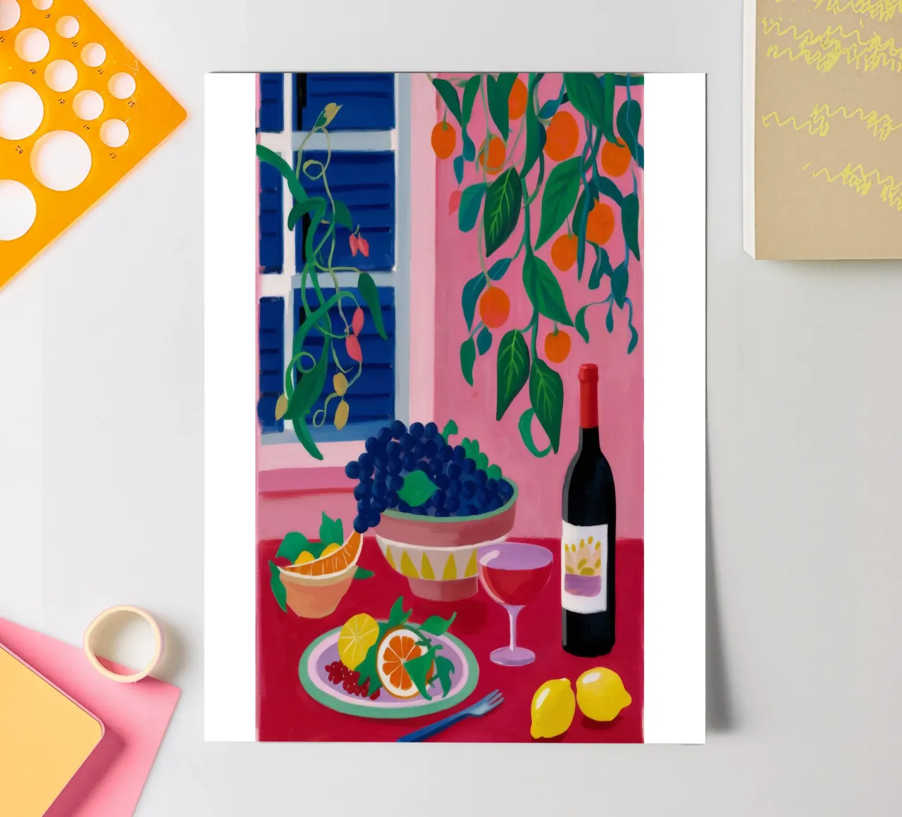 Nocturne Citrus Stillness sticker sheet by Chroma Haven