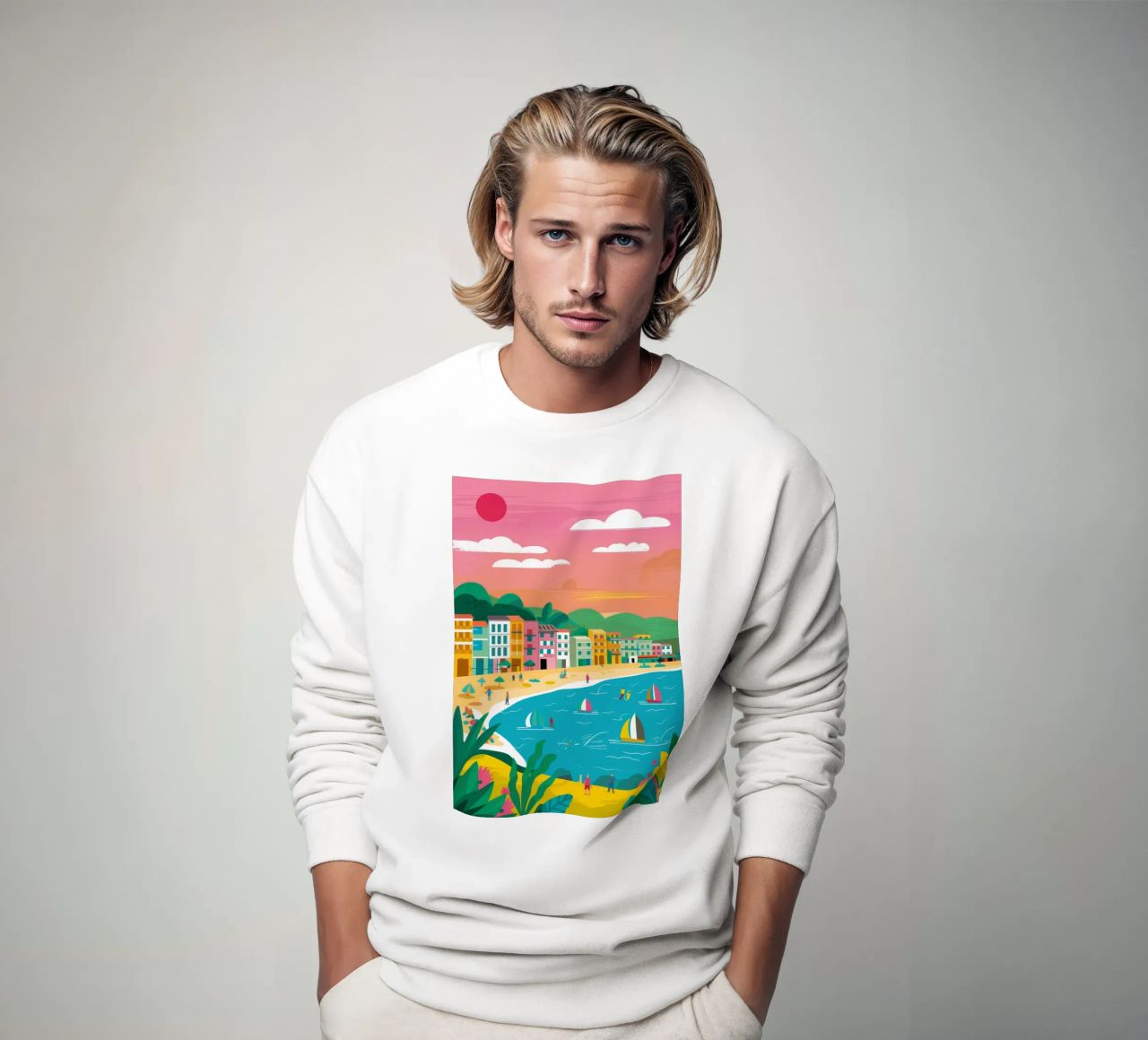 Veleros Sunny Seaside sudadera de Chroma Haven
