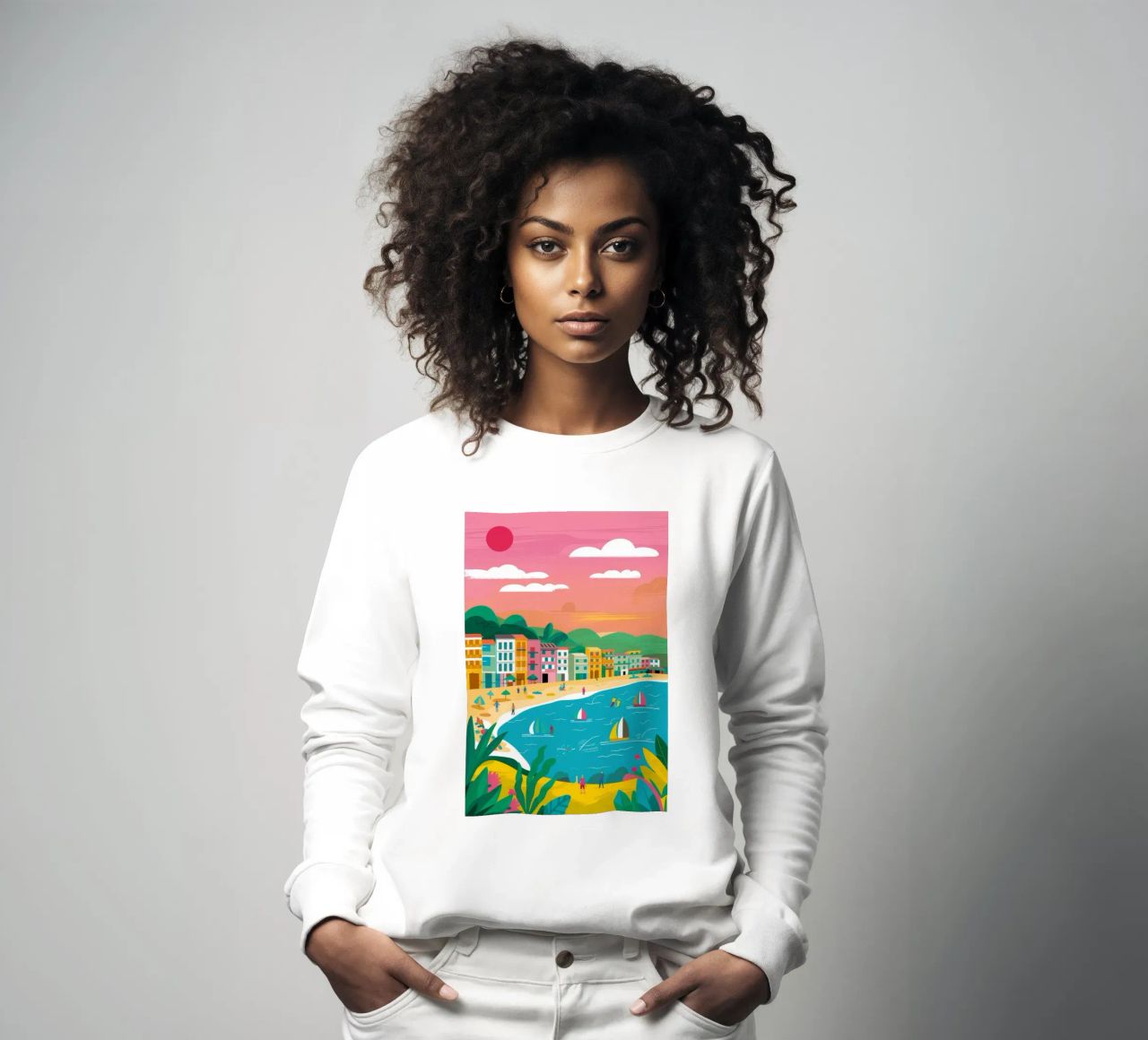 Veleros Sunny Seaside sudadera de Chroma Haven