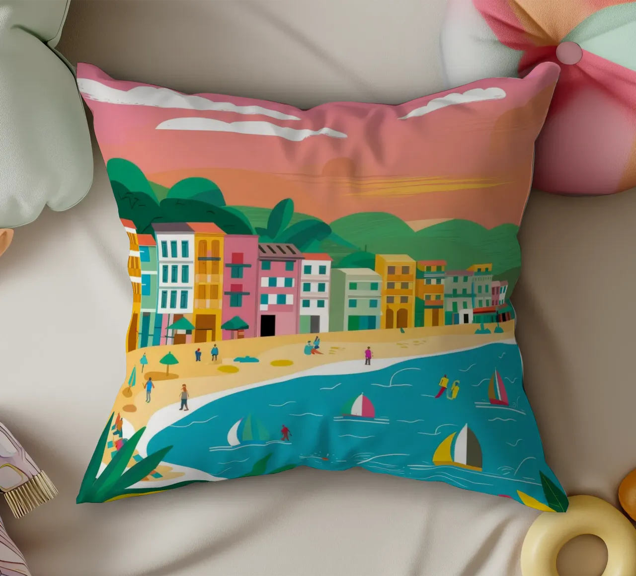 Barche a vela Sunny Seaside cuscino da Chroma Haven