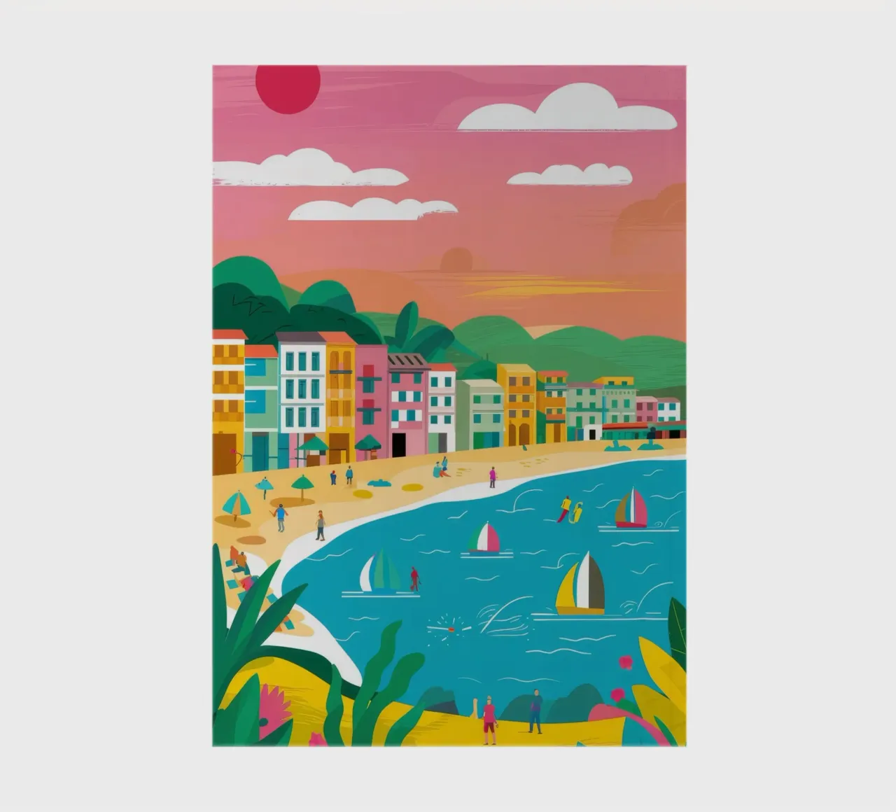 Sunny Seaside Sailboats notebook by Chroma Haven