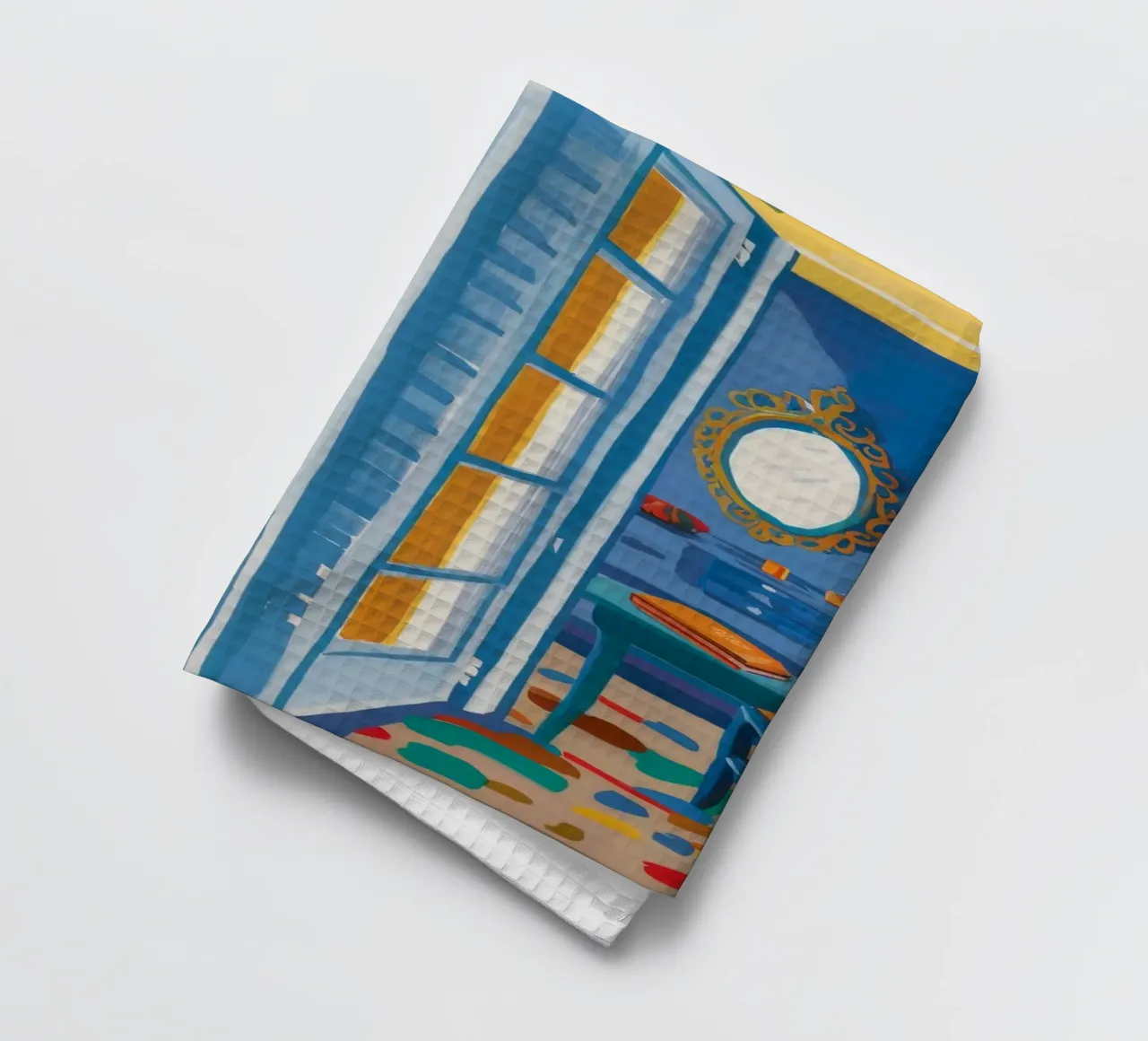 Intrigo di porte blu canovaccio da cucina da Chroma Haven