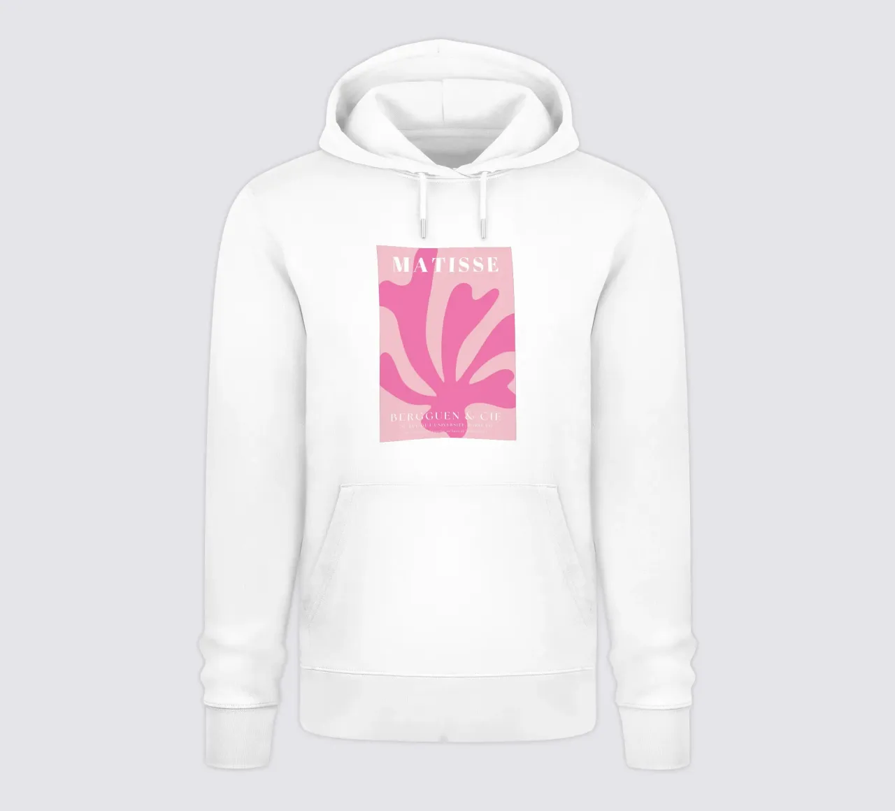 Mostra di design astratto botanico rosa di ispirazione matissiana felpa con cappuccio da pdigitalprints