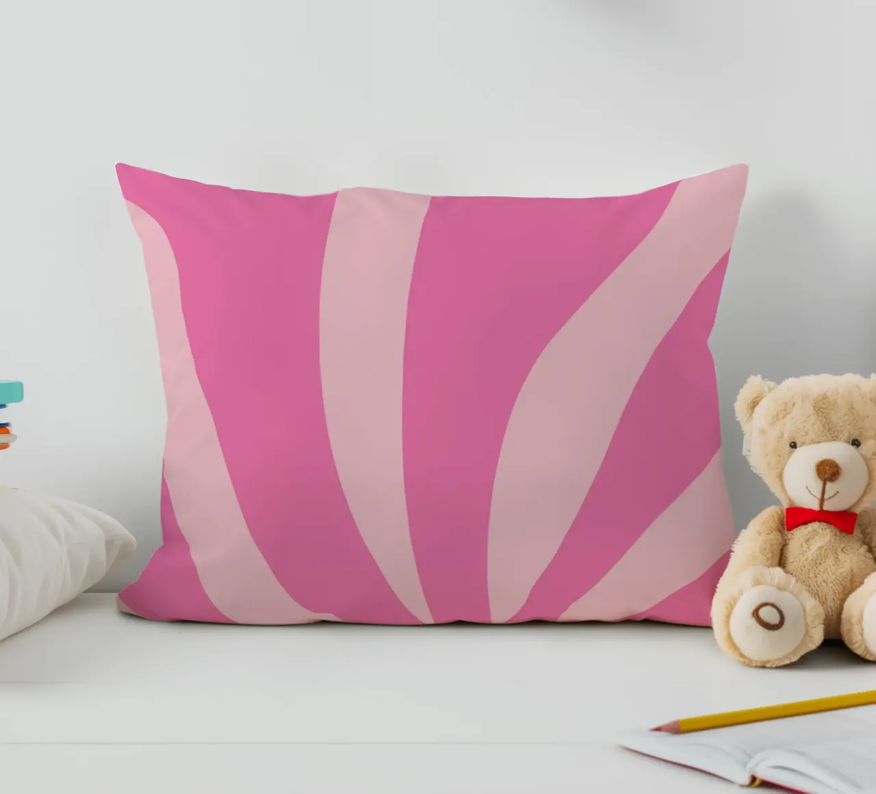 Mostra di design astratto botanico rosa di ispirazione matissiana cuscino da pdigitalprints