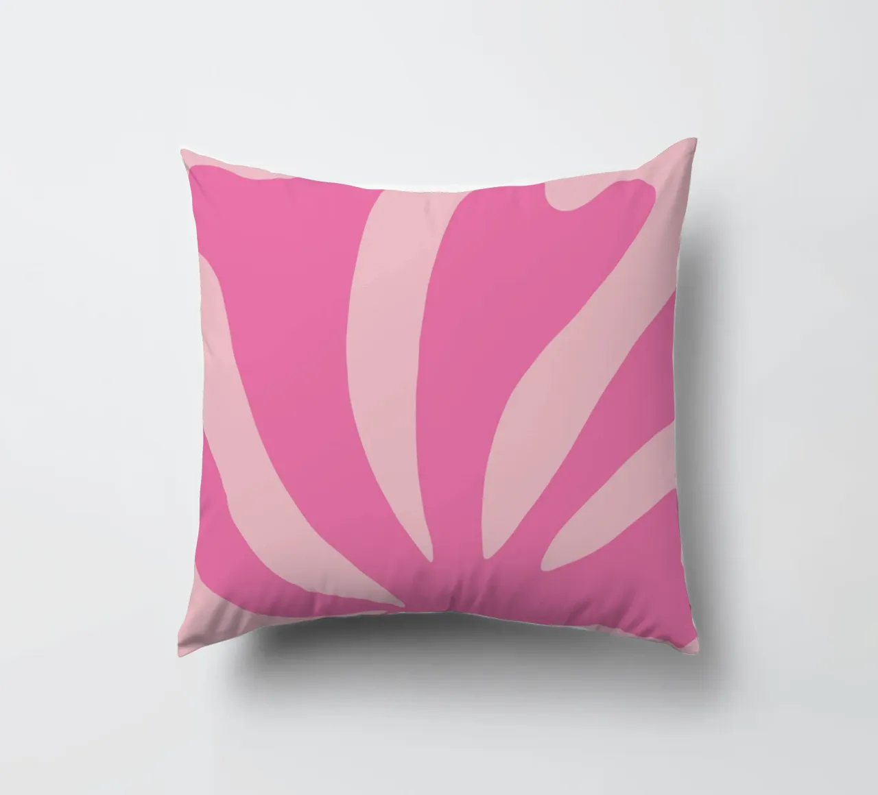 Mostra di design astratto botanico rosa di ispirazione matissiana cuscino da pdigitalprints