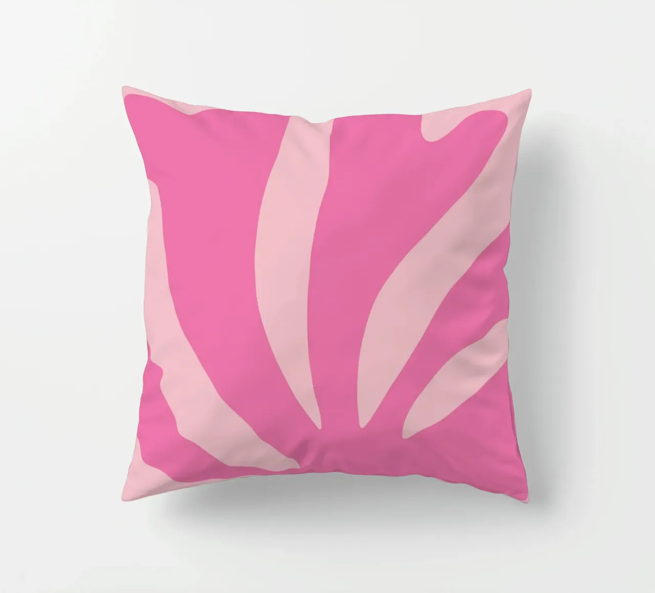 Mostra di design astratto botanico rosa di ispirazione matissiana cuscino da pdigitalprints