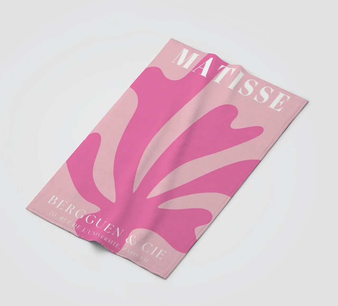 Mostra di design astratto botanico rosa di ispirazione matissiana coperta in pile da pdigitalprints