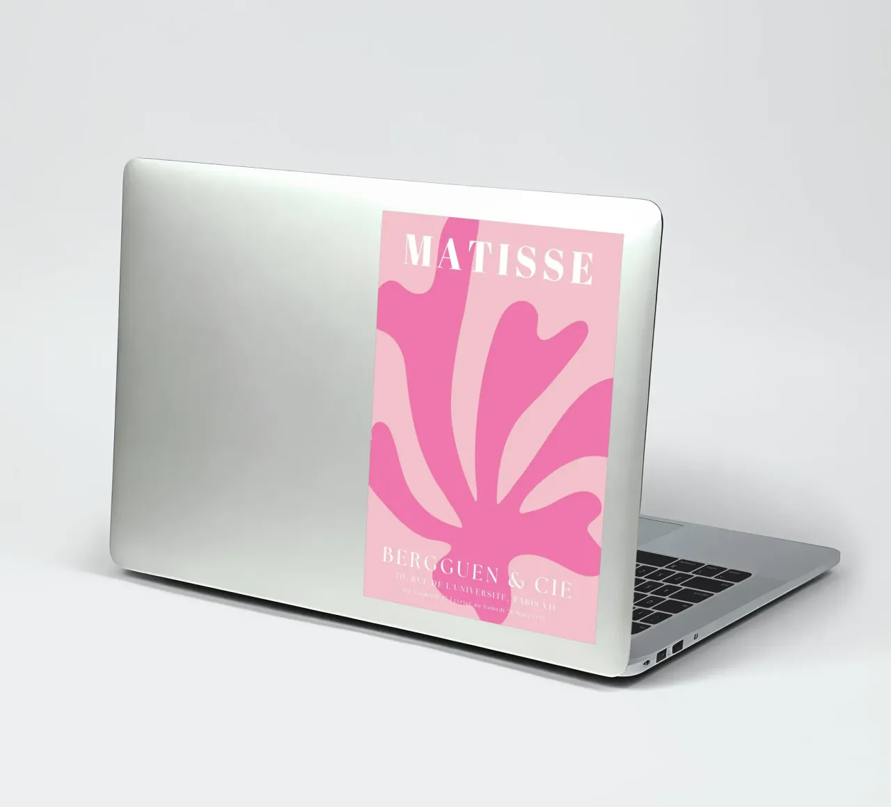 Mostra di design astratto botanico rosa di ispirazione matissiana adesivo da pdigitalprints