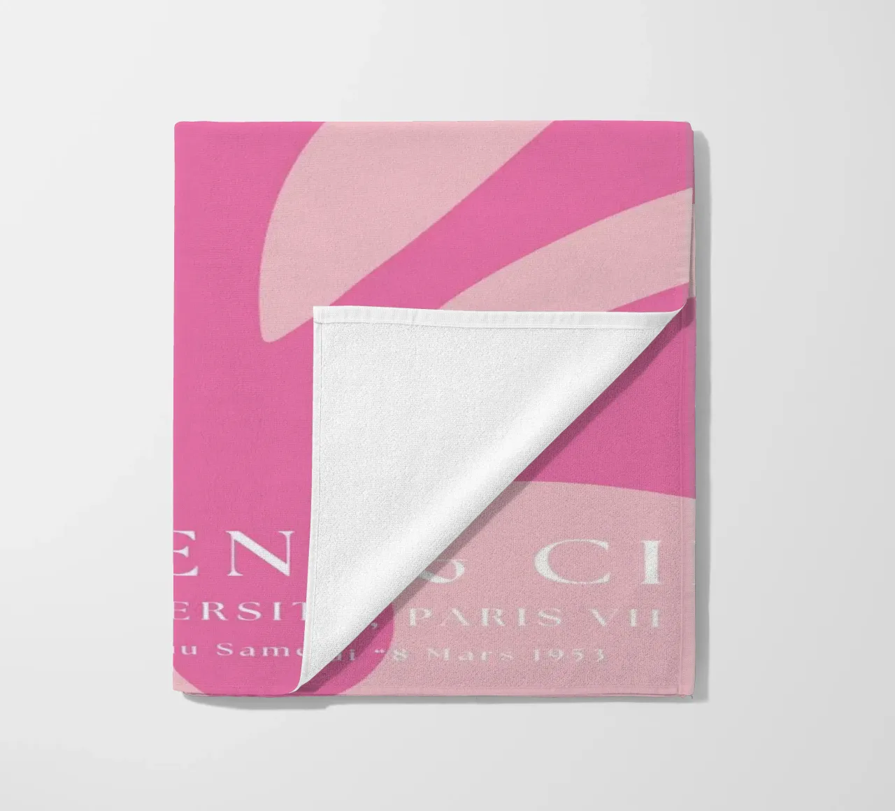 Mostra di design astratto botanico rosa di ispirazione matissiana telo mare da pdigitalprints