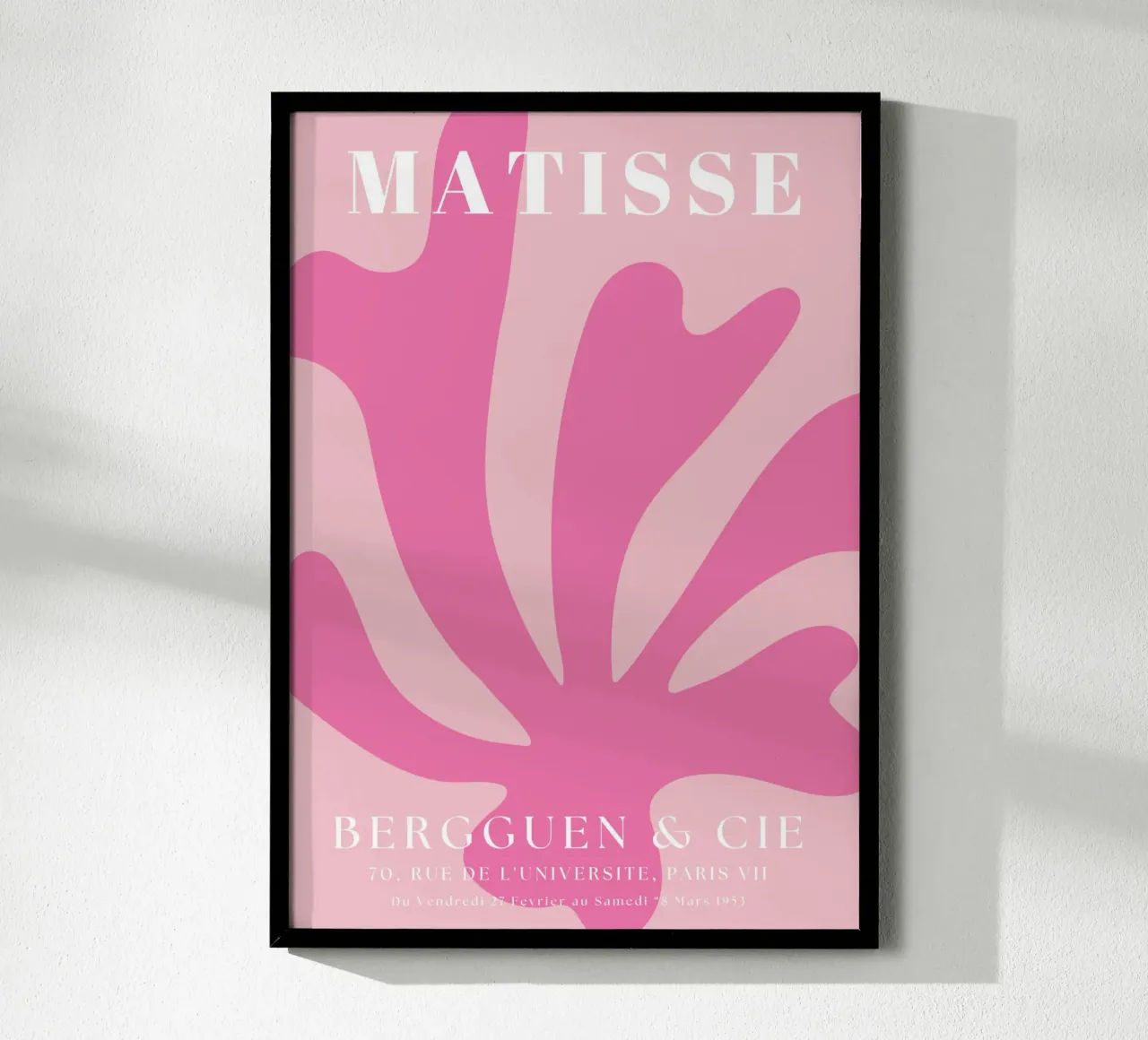 Mostra di design astratto botanico rosa di ispirazione matissiana carta hahnemühle da pdigitalprints