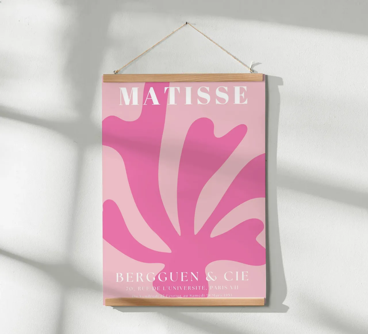 Mostra di design astratto botanico rosa di ispirazione matissiana carta hahnemühle da pdigitalprints
