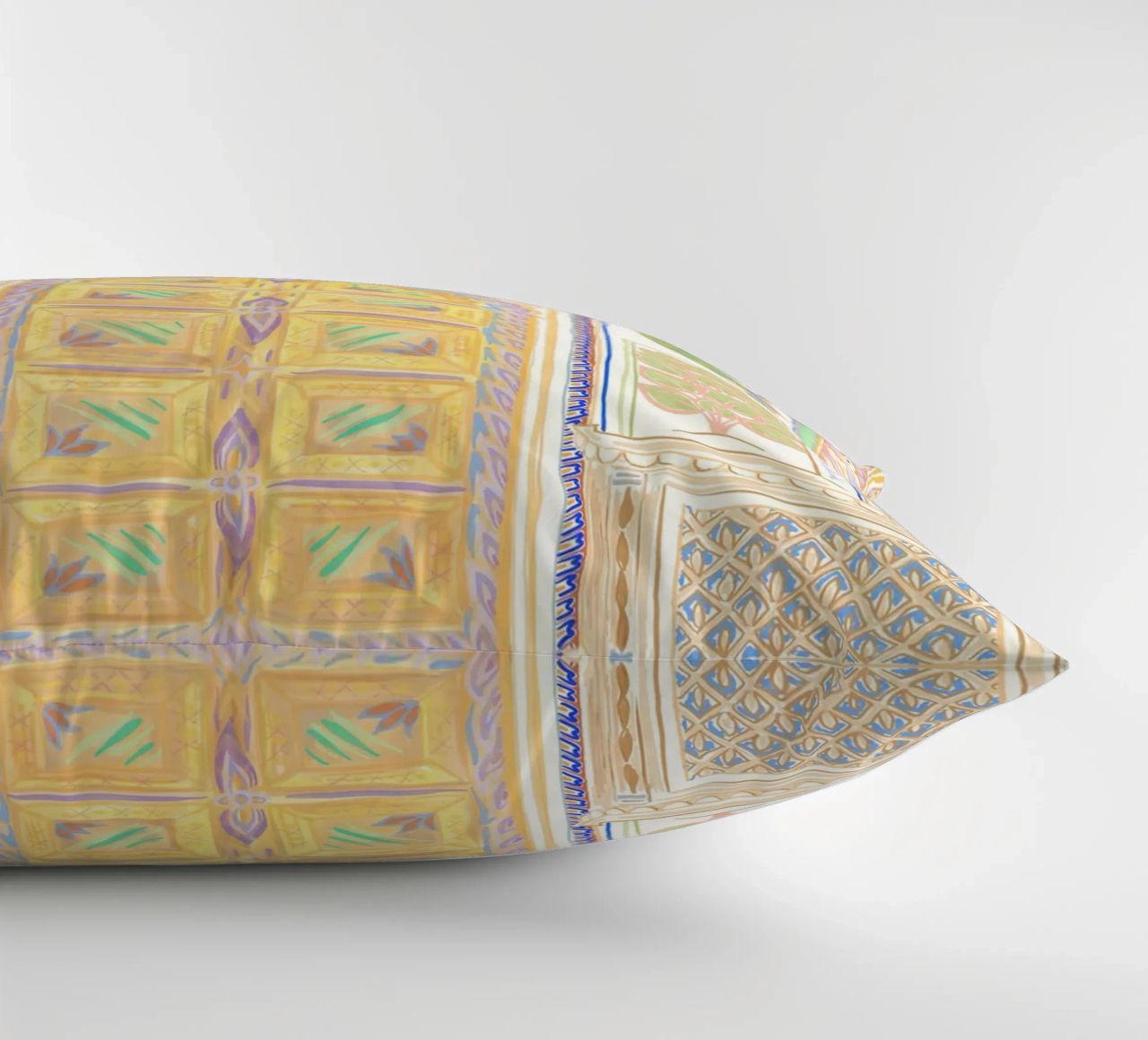 Peacock Gate - Jaipur India, colourful Architecture Doorway decorative cushion by This Wild Soul - Illustration