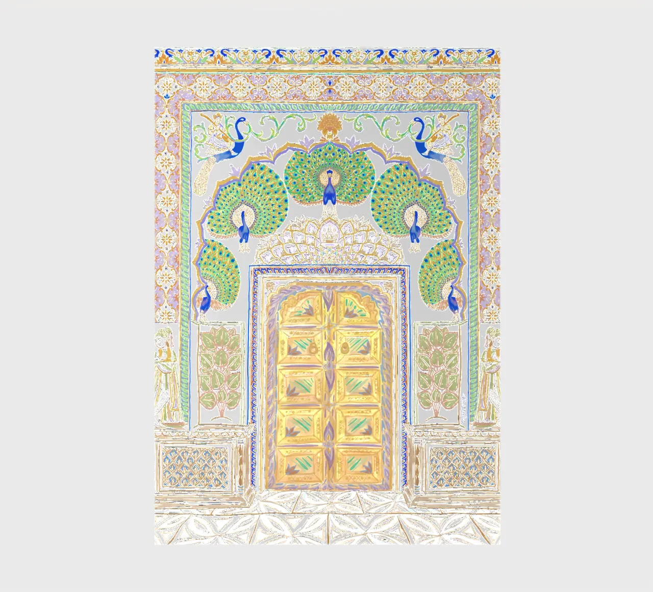 Peacock Gate - Jaipur India, architecture colorée Porte carnet de notes de This Wild Soul - Illustration