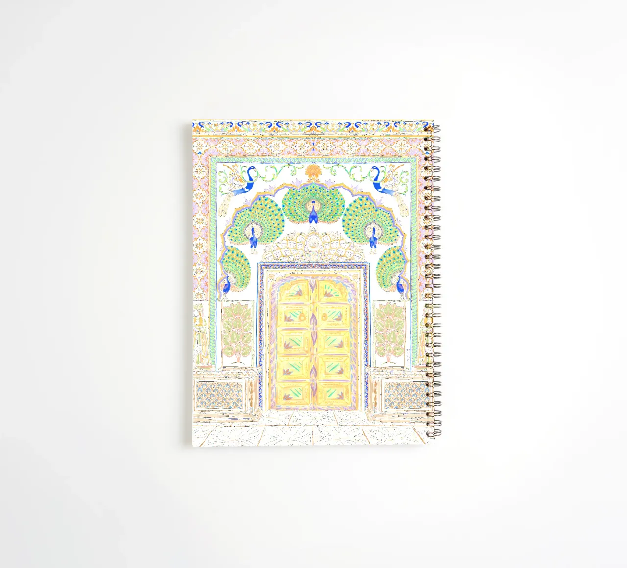 Peacock Gate - Jaipur India, architecture colorée Porte carnet à spirale de This Wild Soul - Illustration