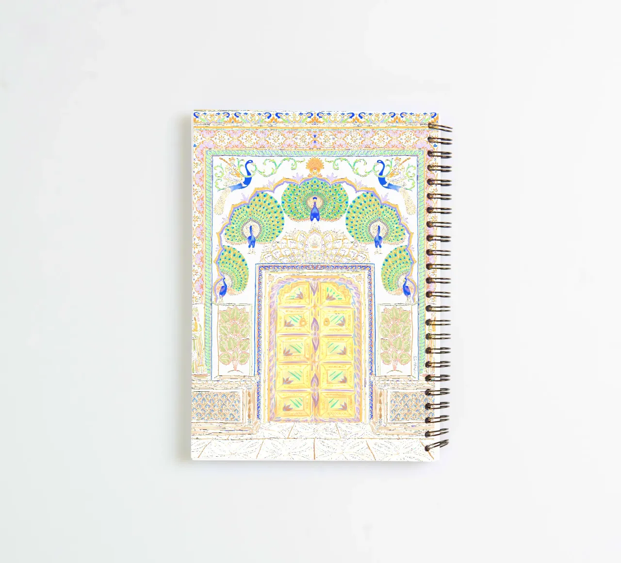 Peacock Gate - Jaipur India, architecture colorée Porte carnet à spirale de This Wild Soul - Illustration