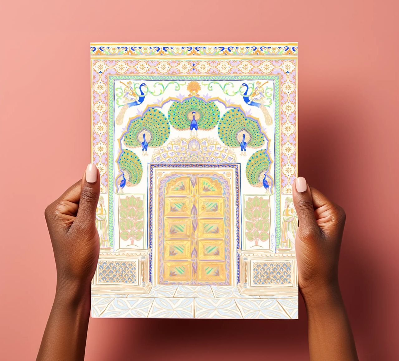 Peacock Gate - Jaipur India, colourful Architecture Doorway sticker sheet by This Wild Soul - Illustration