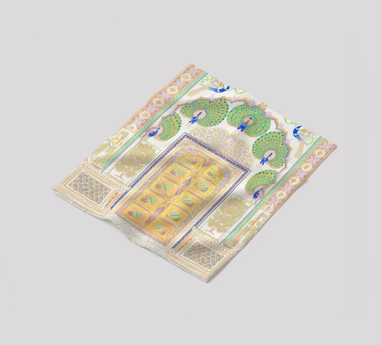 Peacock Gate - Jaipur India, colourful Architecture Doorway fleece blanket by This Wild Soul - Illustration