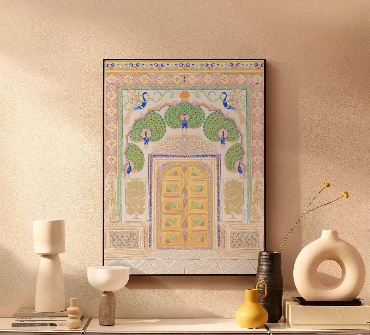Peacock Gate - Jaipur India, architecture colorée Porte plexiglas de This Wild Soul - Illustration
