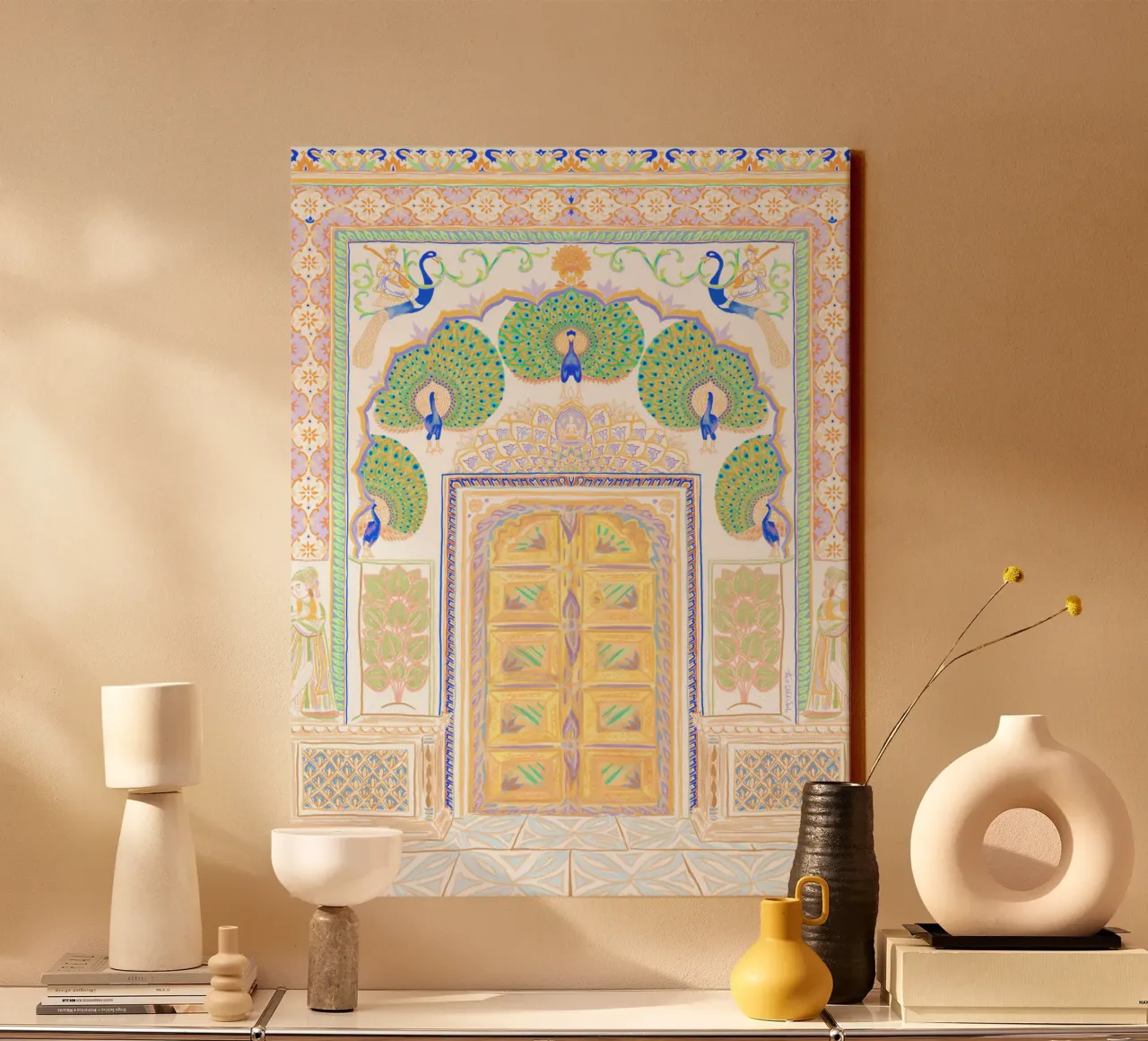 Peacock Gate - Jaipur India, architecture colorée Porte toile de This Wild Soul - Illustration