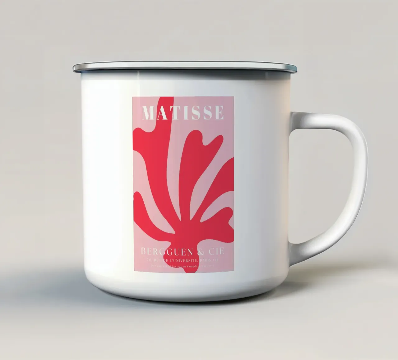 Astratto botanico di ispirazione matissiana tazza in smalto da pdigitalprints