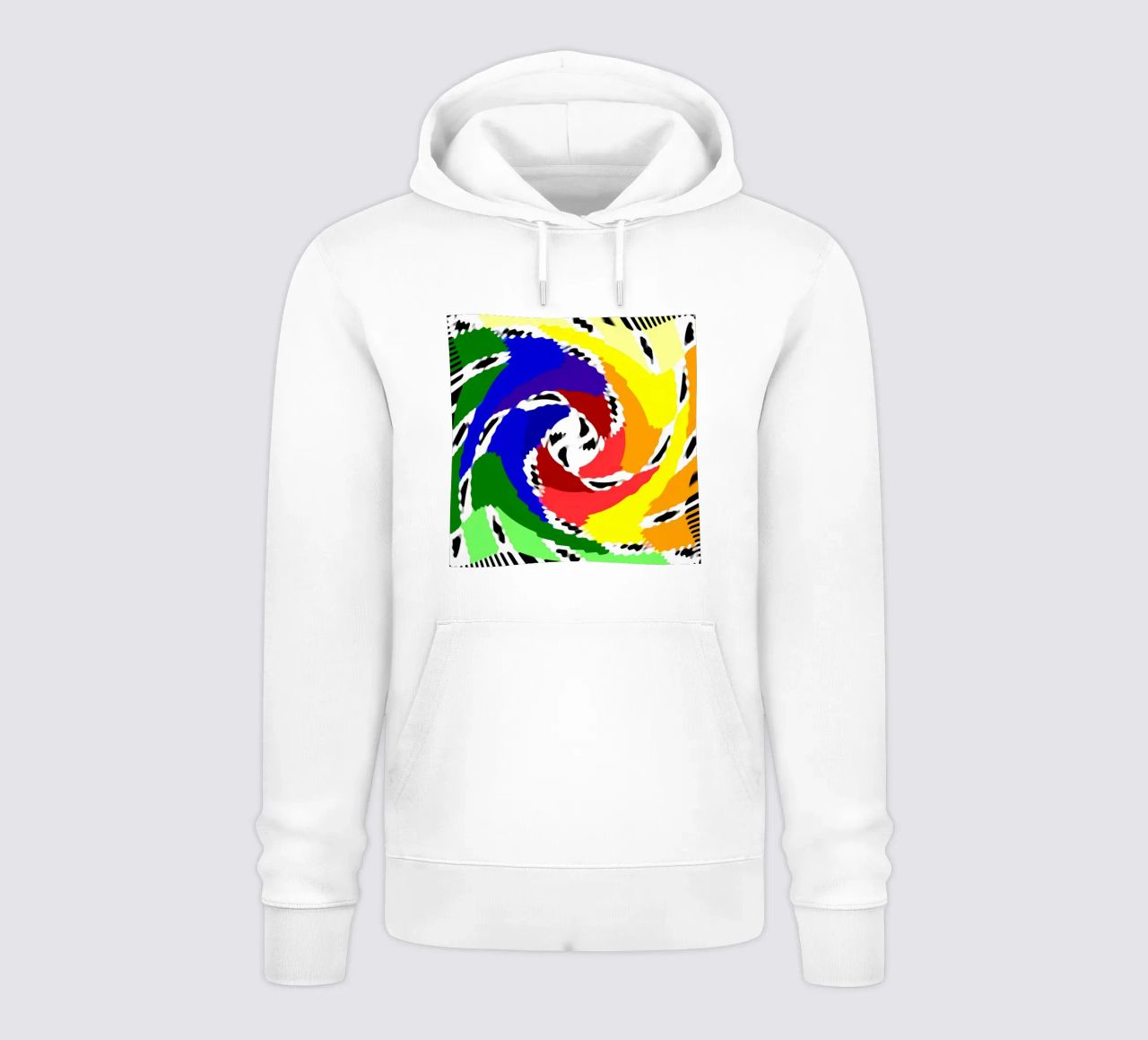 Superfici ondulate + deformate, illusione ottica di una spirale felpa con cappuccio da Gürsel Yesil Digital Art