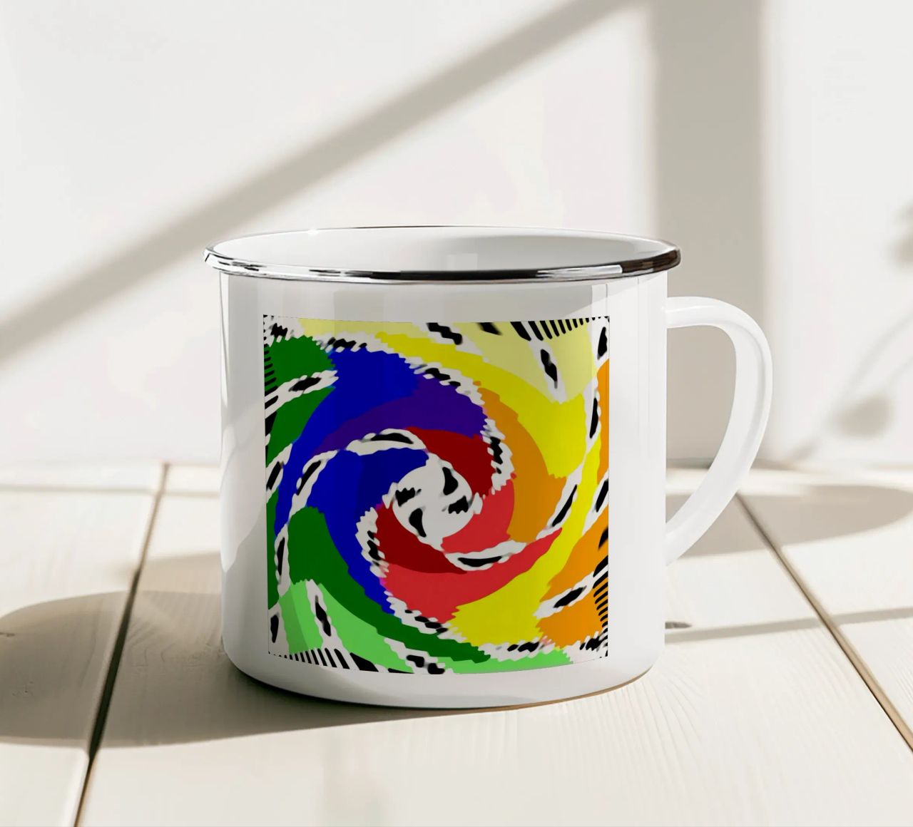 Superfici ondulate + deformate, illusione ottica di una spirale tazza in smalto da Gürsel Yesil Digital Art
