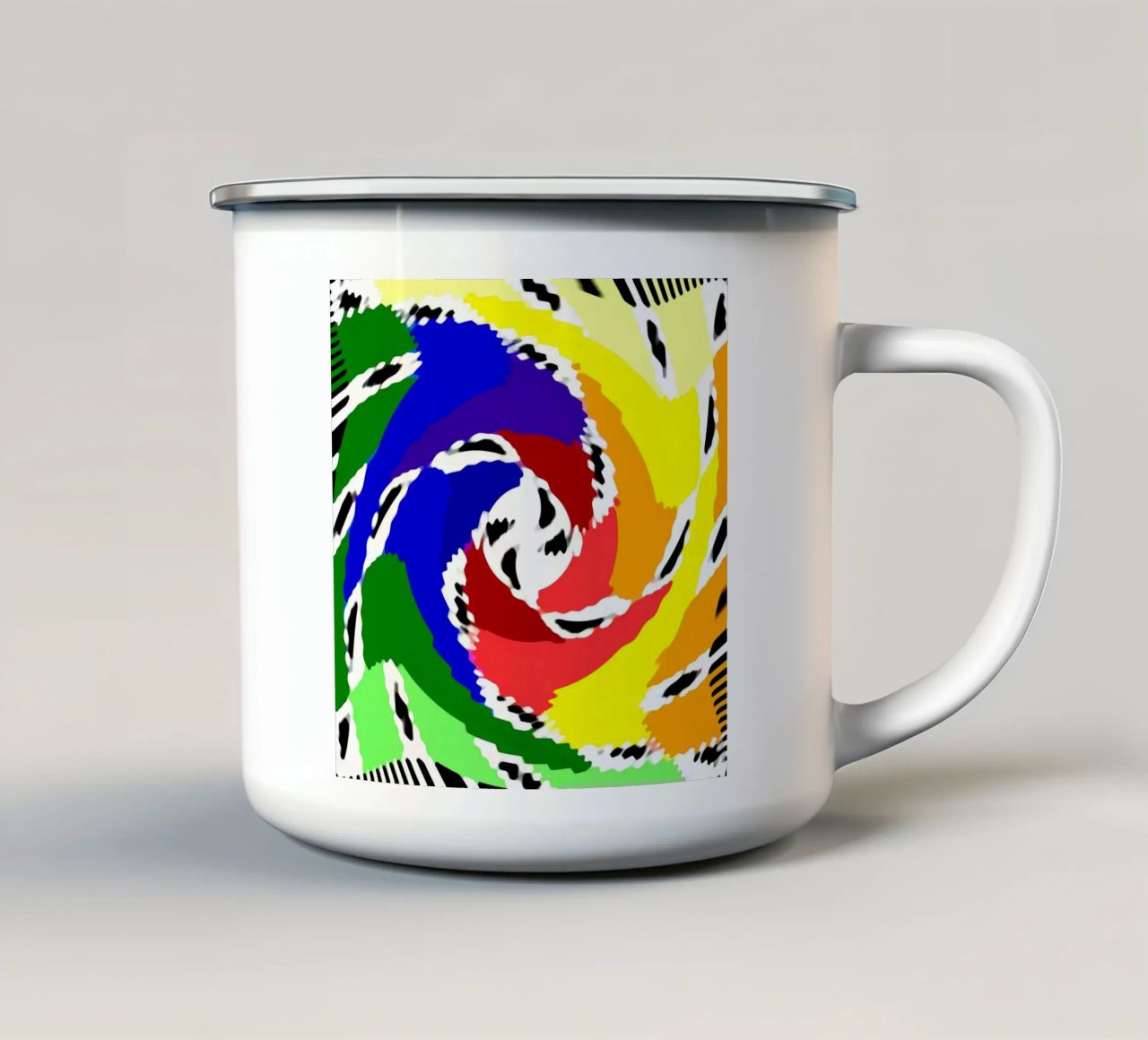 Superfici ondulate + deformate, illusione ottica di una spirale tazza in smalto da Gürsel Yesil Digital Art
