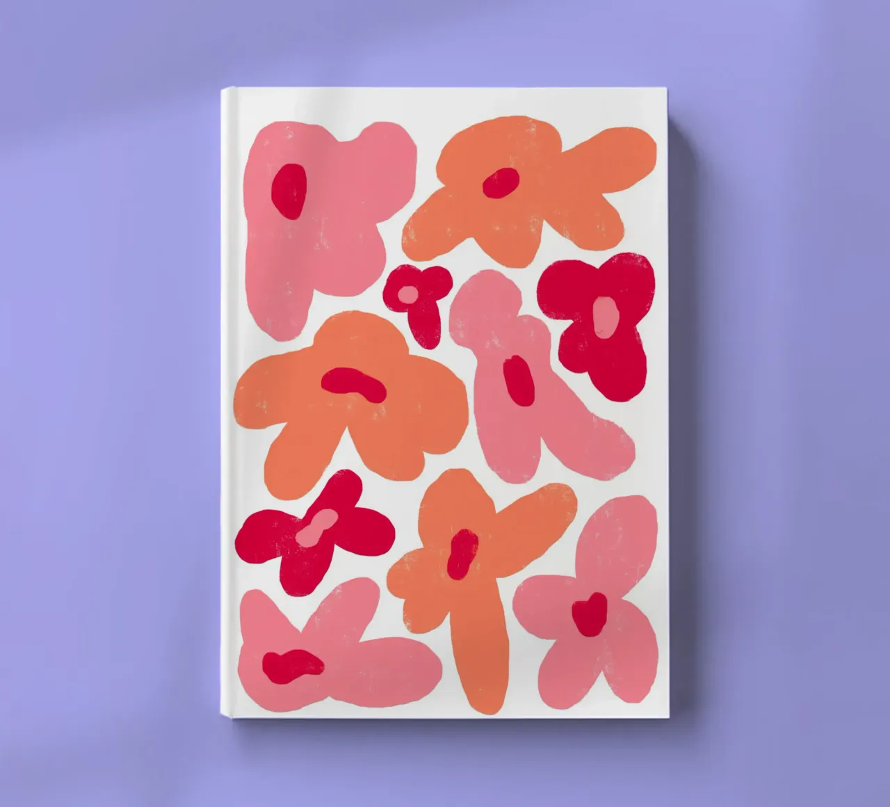 Playful Abstract Floral Shapes in Pink and Orange notebook by pdigitalprints