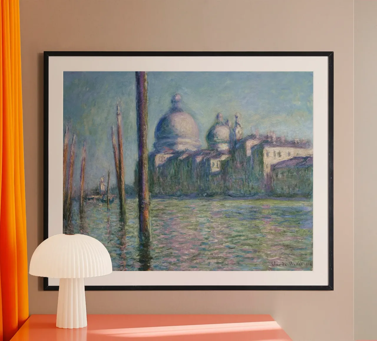 Claude Monet - Le Grand Canal (1908) poster con telaio in legno da Wirla