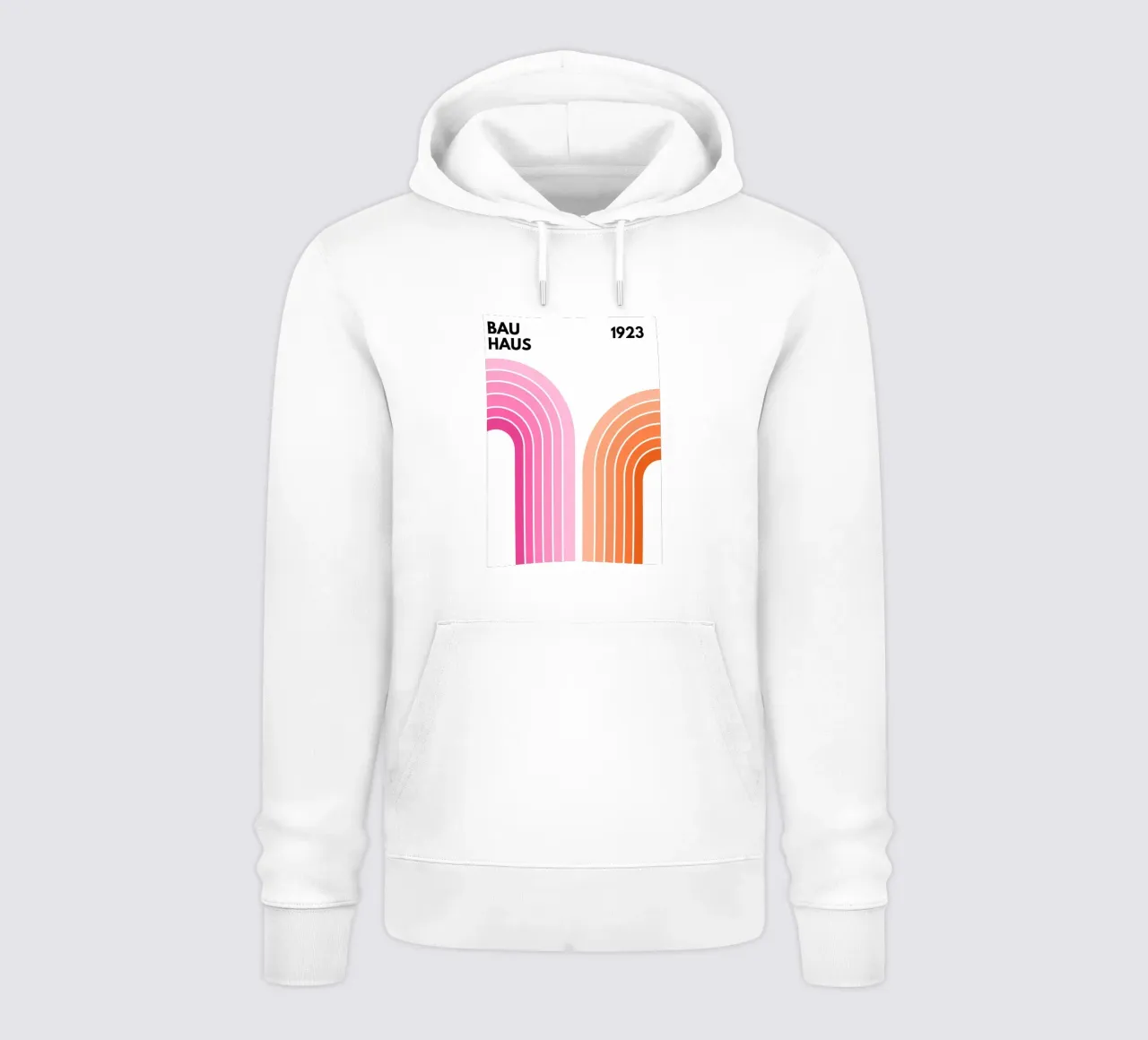 Composizione ad arco minimalista ispirata al Bauhaus con toni decisi felpa con cappuccio da pdigitalprints